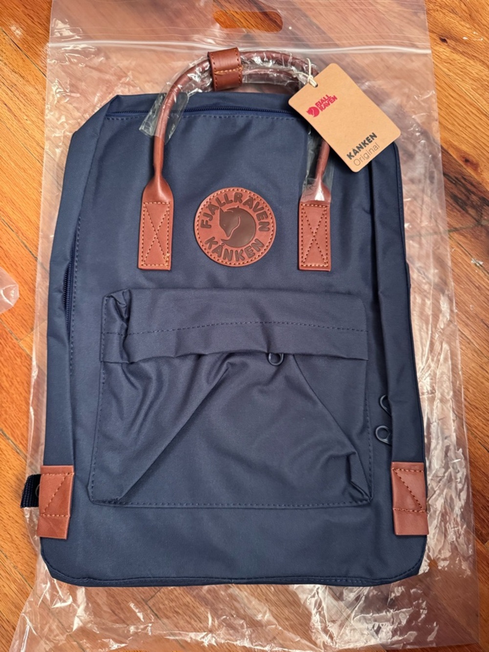 Kånken Navy Blue Leather-Accent Backpack